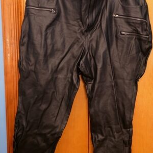 Torrid Sexy Woman Sleek Black Faux Leather Pants